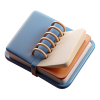 3D Render Spiral Notebook Illustration png