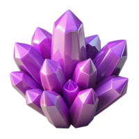 Purple Crystal Cluster 3D Render png
