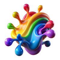 Rainbow Liquid 3D Render png