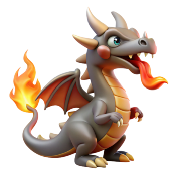 söt bebis drake 3d illustration png