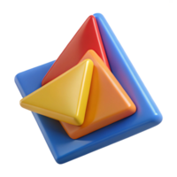 Abstract 3D Render of Colorful Geometric Shapes png