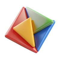 Abstract 3D Render of Colorful Triangles png