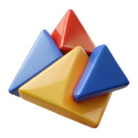 Abstract 3D Render of Interlocking Triangles png