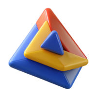 Abstract 3D Render of Interlocking Triangles png