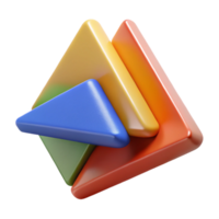 Abstract 3D Render of Interlocking Triangles png