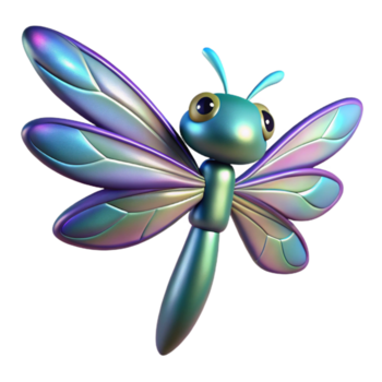 iridescente libélula 3d render png