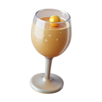 3D Render of a Creamy Drink in Glass png