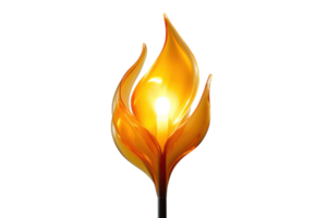 Artistic lamp design featuring a vibrant flame shape illuminated by warm light png