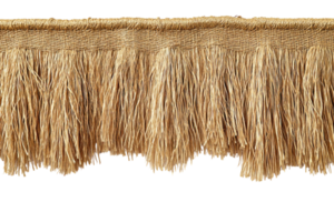 Decorative natural fringe trim displayed against a plain background for crafting and home decor projects png