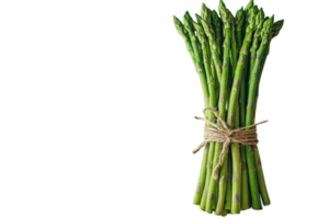 Freshly harvested asparagus tied with twine ready for cooking and enjoying in healthy meals png