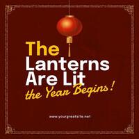Season Greeting The Lanterns Are Lit Instagram Post template
