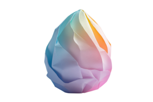 Interesting colorful geometric egg shape with smooth edges and a gradient design png