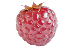 Realistic depiction of a shiny red raspberry on a white background showcasing its texture and color png