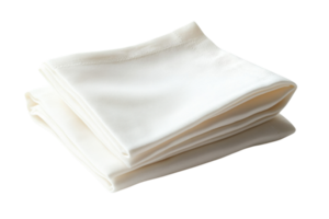 Soft white fabric neatly folded, ideal for various crafting and sewing projects in a well-lit workspace png