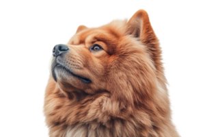 Majestic chow chow dog with thick fur and expressive gaze against a plain background png