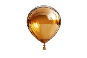 Golden balloon floating gracefully against a soft background, reflecting light and shadows in an artistic display png