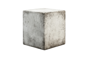Concrete cube with a rough texture situated on a plain background png