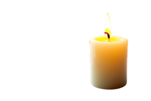 Candle burns softly in a serene setting creating a warm and peaceful atmosphere during a quiet evening png