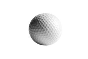 Close-up view of a textured white golf ball on a solid background showcasing its dimples and smooth surface png