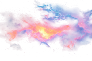Abstract representation of cosmic clouds with vibrant colors in an artistic style png