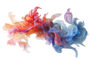 Abstract swirling colors blend together to create a vibrant visual display in artistic expression png