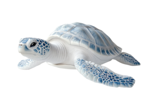Sea turtle sculpture with intricate detailing and smooth texture displayed on white background png