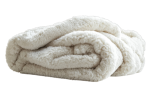 Soft white blanket draped on a surface in a cozy indoor setting during daylight hours png
