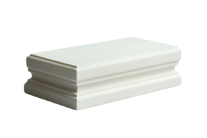 Decorative white rectangular molding with smooth edges suitable for various interior designs and applications png