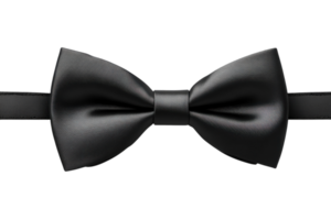 Elegant black bowtie displayed on a white background, perfect for formal occasions and special events png