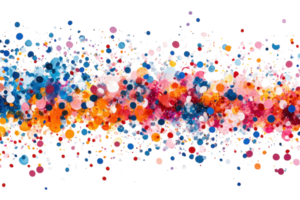 Vibrant explosion of colorful dots creating a cheerful abstract pattern suitable for art and design projects png