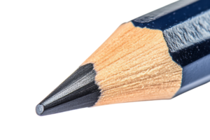 Close-up view of a sharpened pencil showing fine detailing of wood and graphite tip for artistic and educational purposes png