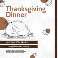 IG - Post Thanksgiving Dinner Invitation Brown Beige template