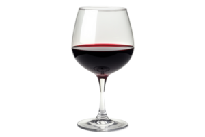 Elegant red wine glass filled with rich wine showcasing its deep color and clarity in a minimalistic setting png