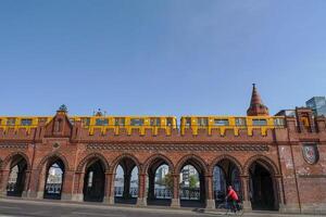 A train on a bridge photo