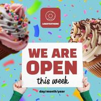 Cup Cake Reopens Instagram Post template