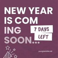 White Purple Minimalist New Year Countdown Instagram Post template