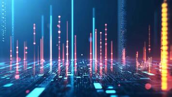 Illustration money of glowing digital us dollar symbols finance on a futuristic dark circuit board representing cryptocurrency and electronic transactions financial icons and business analytics video