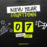 Black Green Modern New Year Countdown Instagram Post template