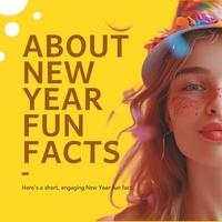 Yellow New Year Fun Facts Linkedin Post template