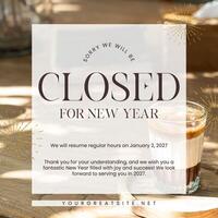 Closed for the Holiday Announcement LinkedIn Post template