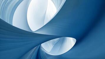 Elegant, flowing curves intertwine to create a captivating tunnel of abstract shapes in a range of blue tones geometric background video