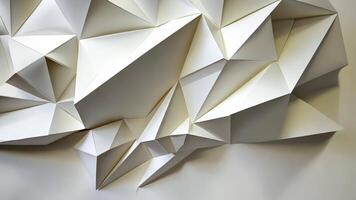Geometric paper shapes create an abstract, textured white background with highlights and shadows geometric shapes video