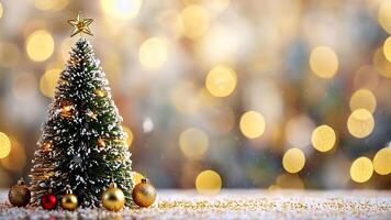 Small christmas tree with burning candles on a windowsill, creating a warm and festive atmosphere copy space for your text video