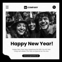 Happy New Year Greetings Linkedin Post template