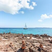 Landscape of a wild beach on the island of Mallorca photo