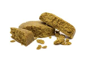 Hashish isolated on white background photo