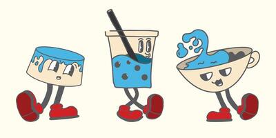 retro character in the breakfast sale design vector