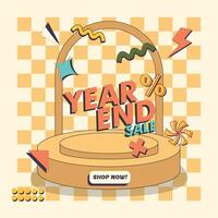 YEAR END SALE OFFER DESIGN. END OF YEAR SALE RETRO vector