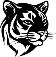 endearing Black silhouette of cougar head vector