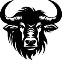 angelic Black silhouette of gnu head vector